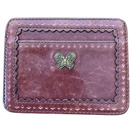 Anna Sui Leather Cardholder Brown Vintage Brown