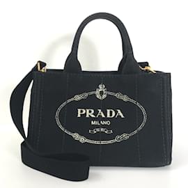 Prada-Canapa Logo Tote Bag 1BG439-Black