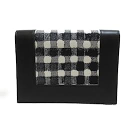 Céline-Checkered Frame Shoulder Bag-Black