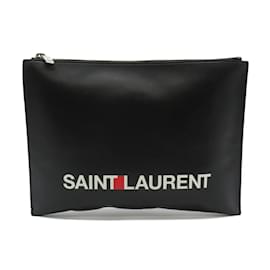 Yves Saint Laurent-Logo Zip Clutch Bag GBL397294-Black