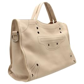 Balenciaga-Balenciaga Blackout City Perforated Small Bag in Beige Leather-Other