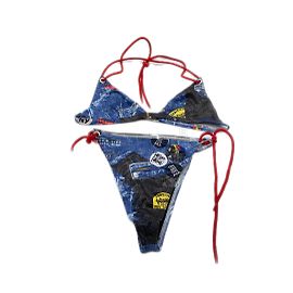 DIOR Bademode T.fr 42 Polyester Blau