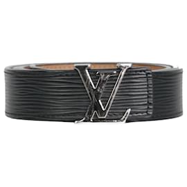 Louis Vuitton-Black epi leather silver buckle belt-Other
