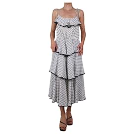 Clover Canyon-White polka dot tiered midi dress - size UK 10-Other