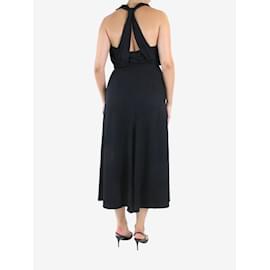 Prada-Black drapy twill midi dress - size IT 44-Black