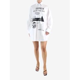 Prada-White printed cotton poplin shirt dress - size IT 38-White