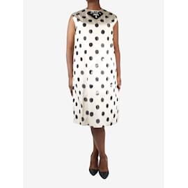 Prada-Cream taffeta polka dot dress - size UK 16-Other