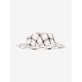 Chanel-White tweed cowboy hat-White