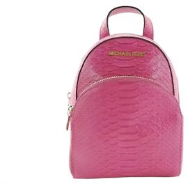 Michael Kors Abbey Backpack Fuchsia Embossed Leather Fuschia