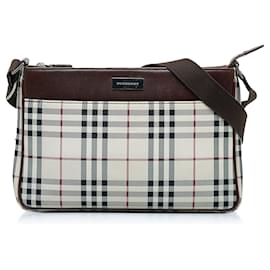 Burberry-Burberry Brown House Check Crossbody-Brown,Beige