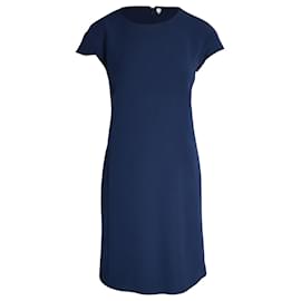 Giorgio Armani-Armani Collezioni Shift Dress in Navy Blue Polyester-Navy blue