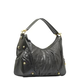 Gucci-Leather Hobo Bag 211966-Black