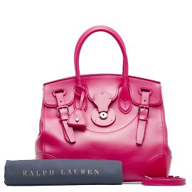 Ralph Lauren Couro Ricky 33 Bolsa Rosa