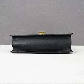 Gucci-Small Sylvie Bee Star Leather Shoulder Bag 524405-Black