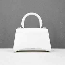 Balenciaga-Leather Graffiti Hourglass XS Handbag 592833-White