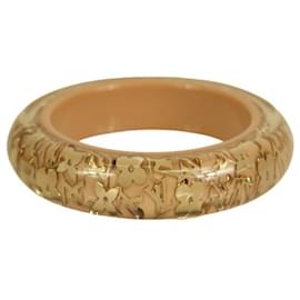 Louis Vuitton-Louis Vuitton beige with gold Inclusion resin sequins bangle bracelet-Beige
