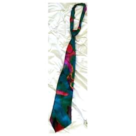 Autre Marque-Alain Delon Cravate Soie à imprimé abstrait Vintage-Multicolore