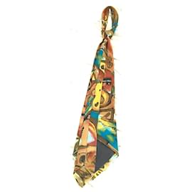 Autre Marque-Gravata de seda com estampa abstrata vintage Alain Delon-Multicor