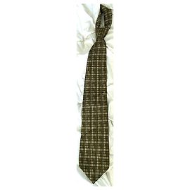 Gravata de Seda com Padrão Geométrico Verde Vintage Guy Laroche Paris Paris Caqui Verde claro
