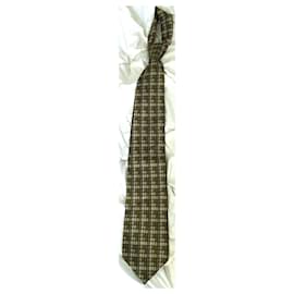 Guy Laroche-Guy Laroche Paris Cravate Verte à motifs Géométriques Soie Vintage-Kaki,Vert clair