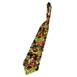 Kenzo-Kenzo Cravate Soie à imprimé floral Vintage-Multicolore,Vert clair