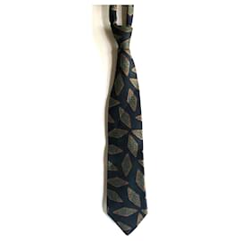 Cerruti 1881-Cerruti 1881 Cravatta in seta vintage-Caramello,Verde chiaro,Blu scuro