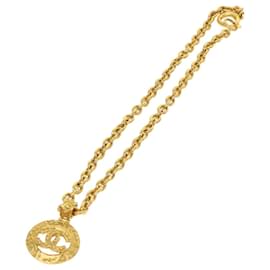 Chanel-Collar de cadena CHANEL Autenticación CC en tono dorado 47582EN-Otro