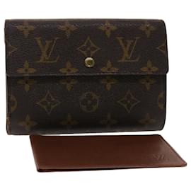 Louis Vuitton-Carteira LOUIS VUITTON Monograma Porte Tresor Etui Papie M61202 Autenticação de LV 48092-Monograma