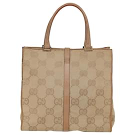Gucci-GUCCI GG Canvas Jackie Tote Bag Beige Auth 47994-Beige