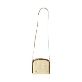Autre Marque Collection Privée Sac bandoulière embossé croco Blanc cassé