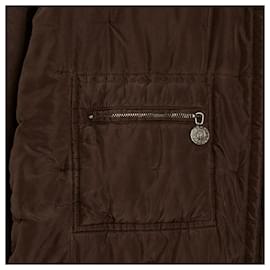 Chanel-BLUE BROWN REVERSIBLE SILK PARKA FR38-Marron foncé,Bleu clair