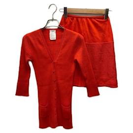Chanel-***CHANEL  rib cardigan setup-Red