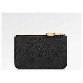 Louis Vuitton-LV Black Leather Romy wallet-Black