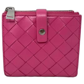 Bottega Veneta-Bottega Veneta PINK Intrecciato leather wallet-Pink