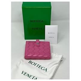 Bottega Veneta-Carteira de couro Bottega Veneta rosa intrecciato-Rosa