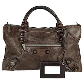 Balenciaga-Balenciaga Balenciaga Work handbag in brown leather-Brown