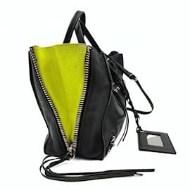 Balenciaga-Balenciaga Balenciaga shoulder bag Mini Papier two-tone black and yellow-Black