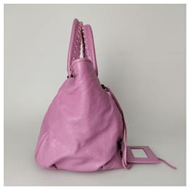 Balenciaga-Balenciaga Balenciaga City bag in violet leather-Purple