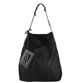 Balenciaga-Balenciaga Balenciaga maxi Shopper shoulder bag in black suede-Black