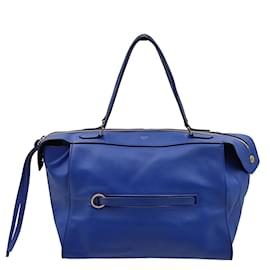 Céline-Céline Céline Ring handbag in light blue leather-Blue,Light brown