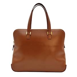 Hermès-Hermès Hermès Escapade Box handbag in tobacco-colored leather-Brown
