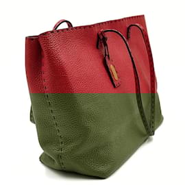 Fendi-Fendi Sac cabas Fendi Selleria en cuir rouge - Edition Limitée-Rouge