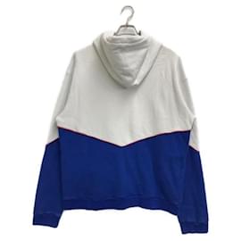 Gucci-***GUCCI  front logo zip hoodie-White,Blue