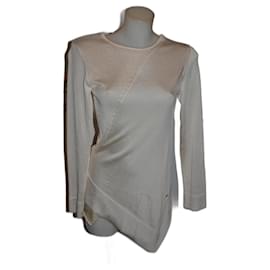 Salvatore Ferragamo-maglia asimmetrica-Beige