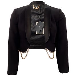 Elisabetta Franchi Veste Spencer courte noire Noir