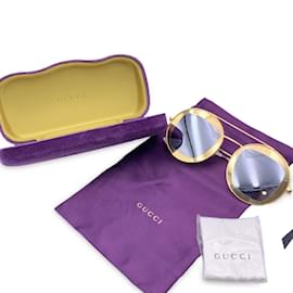 Gucci-Gold Metal GG0105S 003 Round sunglasses 47/27 145 mm-Golden