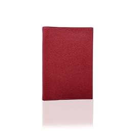 Hermès-Capa de caderno de agenda simples de couro vermelho vintage Hermes-Vermelho