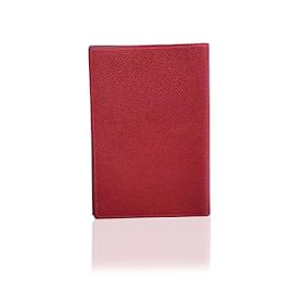 Hermès-Capa de caderno de agenda simples de couro vermelho vintage Hermes-Vermelho