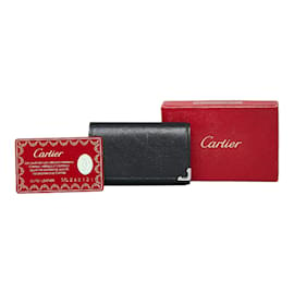 Cartier-Cartier Must De Cartier Key Case Couro Outro em bom estado-Preto