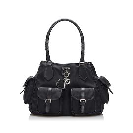 & Other Stories Oblique Canvas Multi Pocket Tote Black